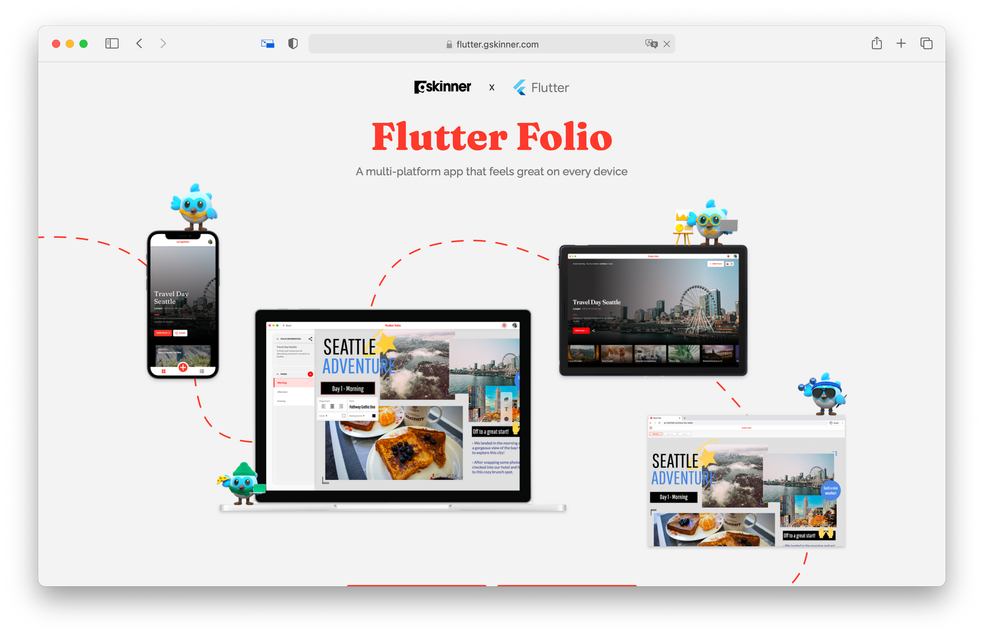 Flutter Folio - Illustration du site